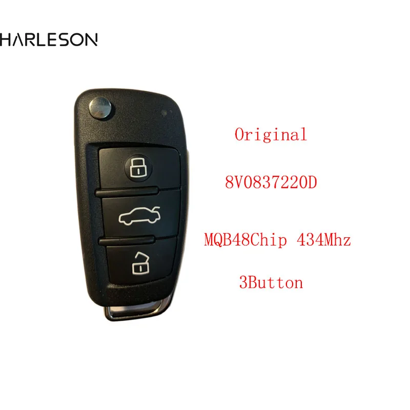 

Original Keyless for Audi A3 S3 2012 2013 2014 2015 2016 2017 2018 2019 433MHz MQB48 Chip 8V0 837 220D 8V0837220D Remote Key Fob