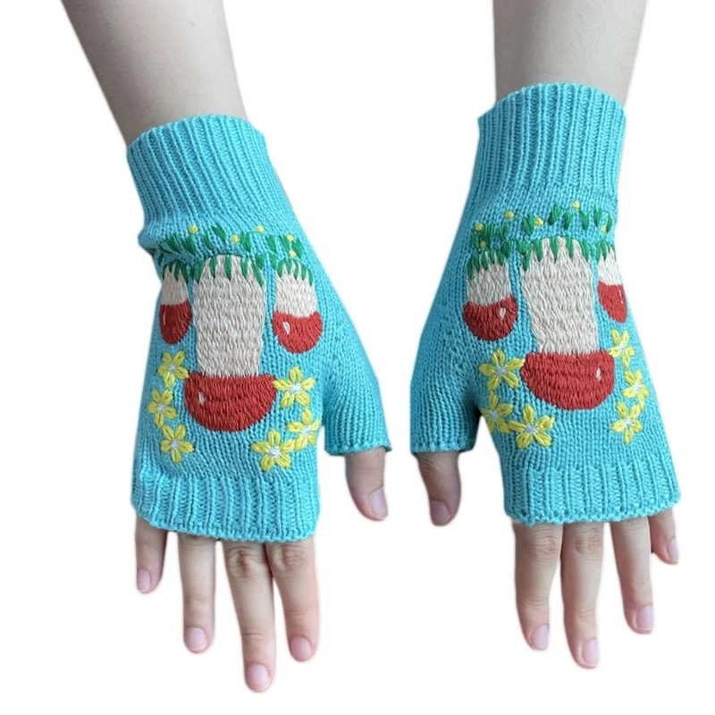 

Женские полуперчатки Зимние трикотажные перчатки, перчатки для катания на лыжах и велосипеде на открытом воздухе