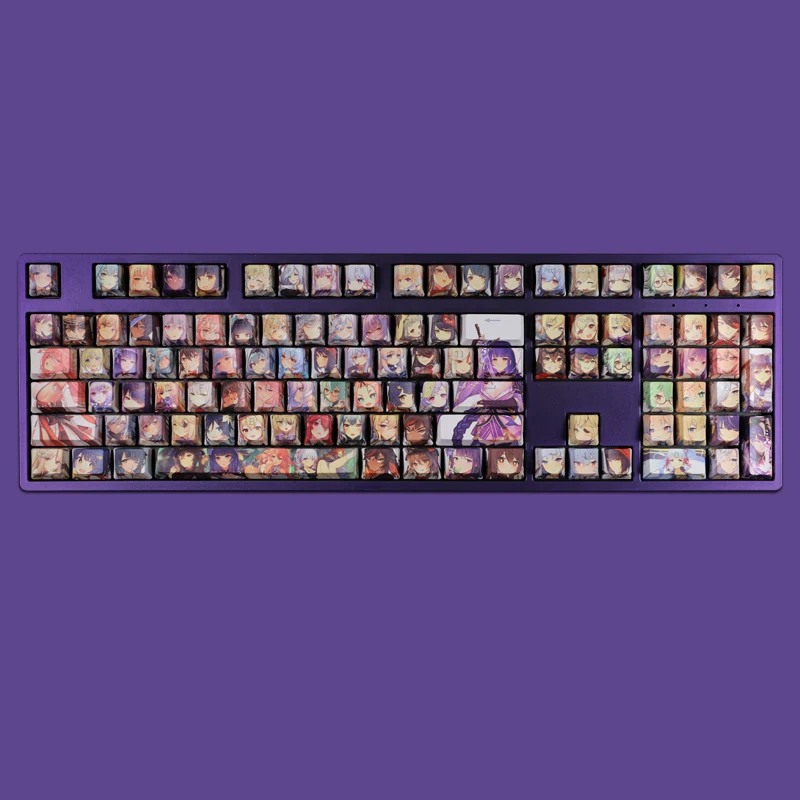 Колпачки на клавиши 104 для механической клавиатуры в стиле аниме Genshin Impact