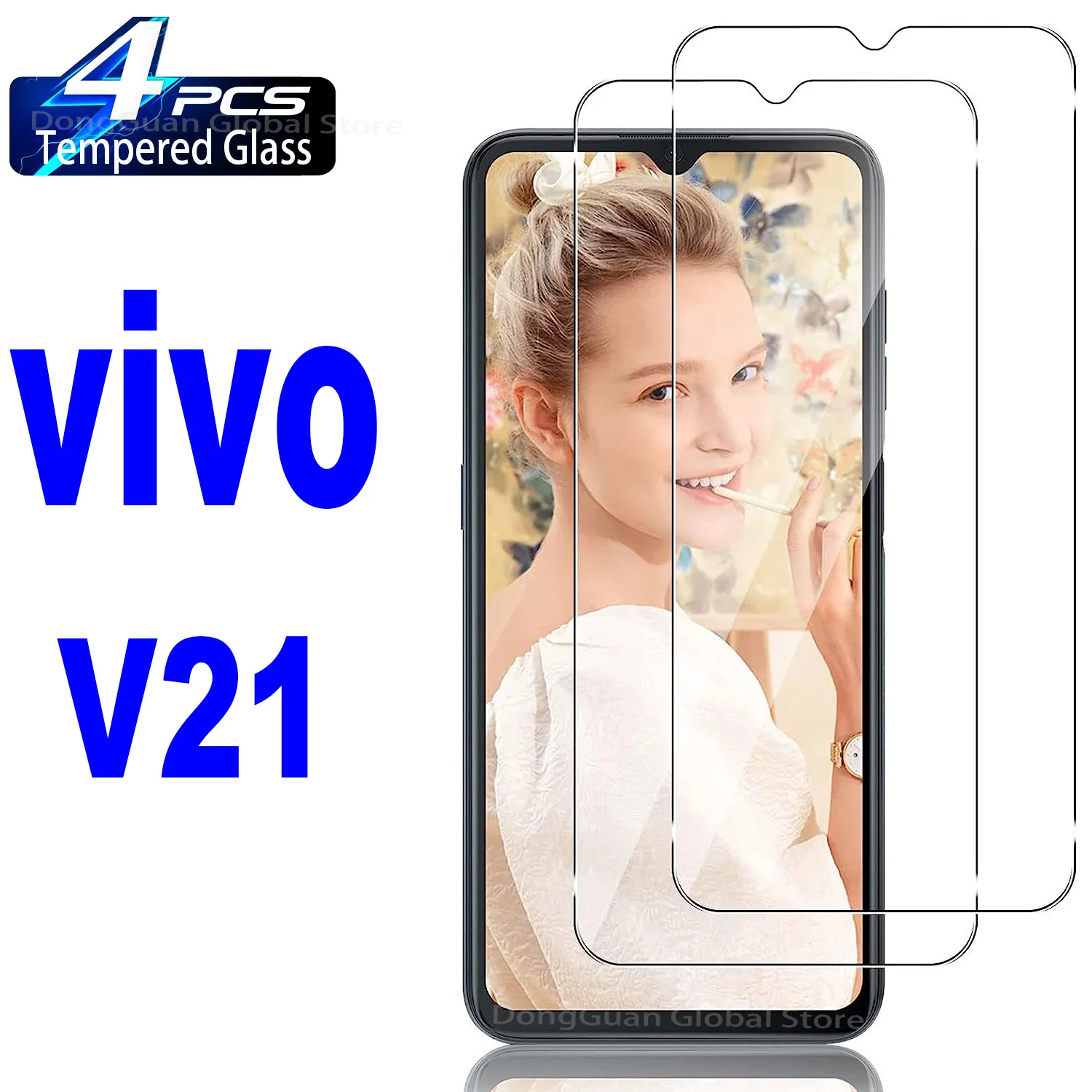 

4Pcs HD Tempered Glass For Vivo V21 V21e V21s 5G Y72 Y76 5G Y31 Y31s Y32 Y33 Y33s Y33e Y35 Y30 Screen Protector Glass Film