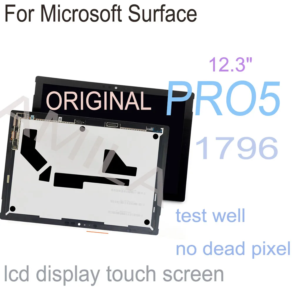 

12.3" Original Pro 5 LCD For Microsoft Surface Pro 5 1796 LCD Display Touch Digitizer Assembly LP123WQ1 Pro5 Lcd Screen Replace