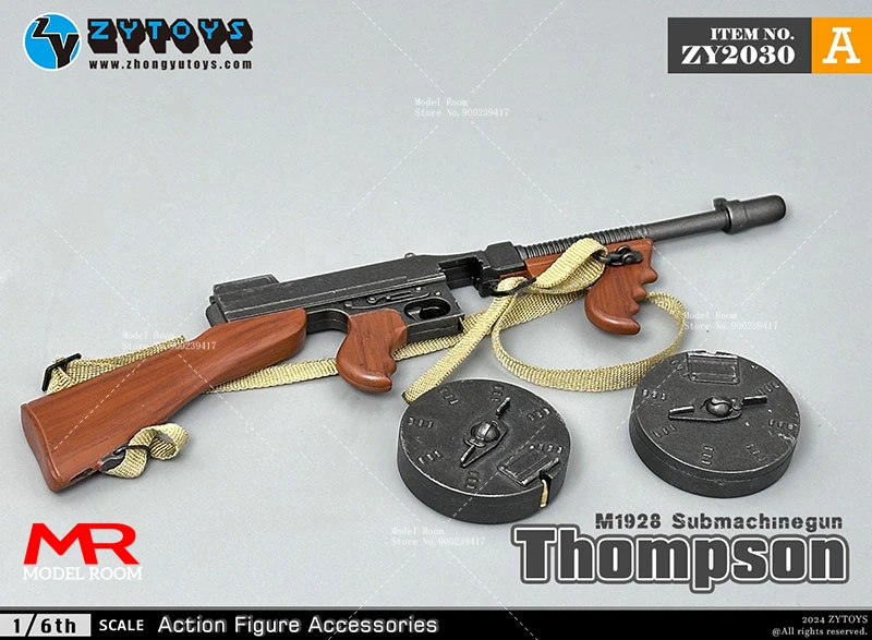 Фото ZYTOYS ZY2030 масштаб 1/6, mклеточный пистолет Томпсон, модель оружия, аксессуары для сцены, подходит для 12 дюймовых солдат, экшн-фигурки, куклы №3