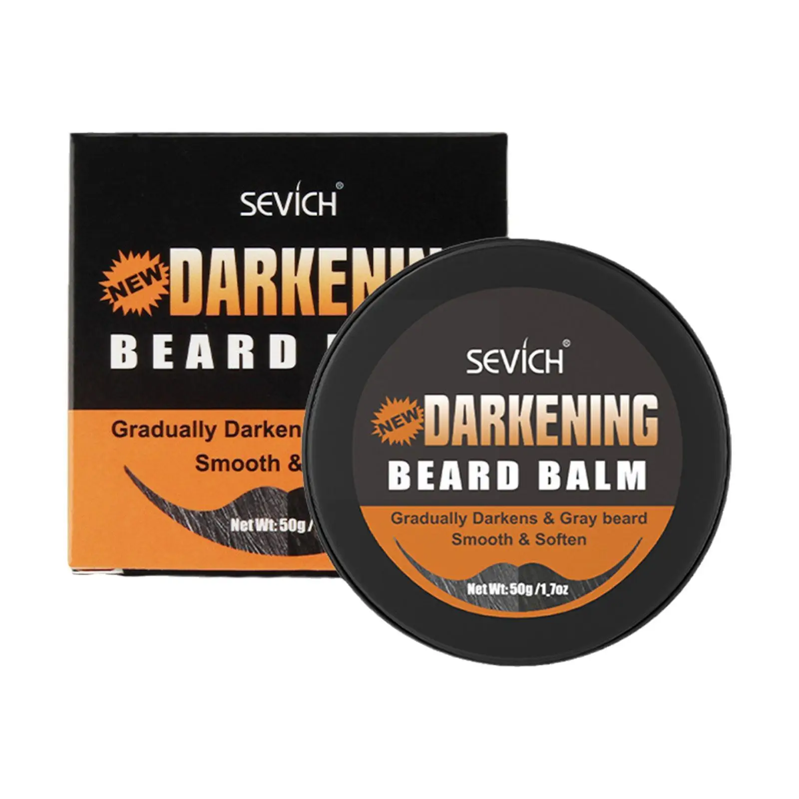 1pcs Fast Black Beard Dye Wax Dark Beard Shampoo Men Dyeing Non-irritating Beard Balm Beard Cream Moderate Blackening S6H2 50g