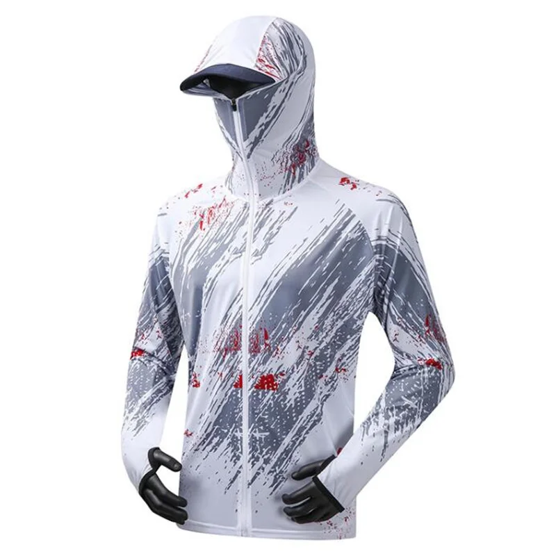 

Professional Fishing Hoodie With Mask Anti-UV Sunscreen Sun Protection Clothes Fishing Shirt Breathable Quick Dry Fishing Jersey