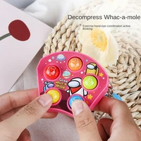 new design whac a mole mini game fidget pocket game hand held brain training physical button without electronical toy keychain