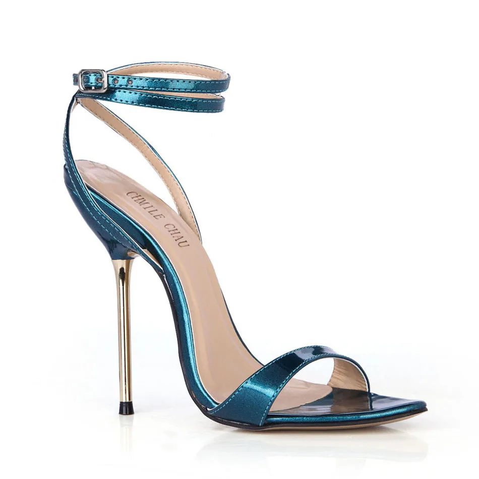 CHMILE CHAU Sexy Concise Party Shoes Women Stiletto Iron High Heels Ankle Strap Ball Ladies Sandals Zapatos Mujer 3845-i9