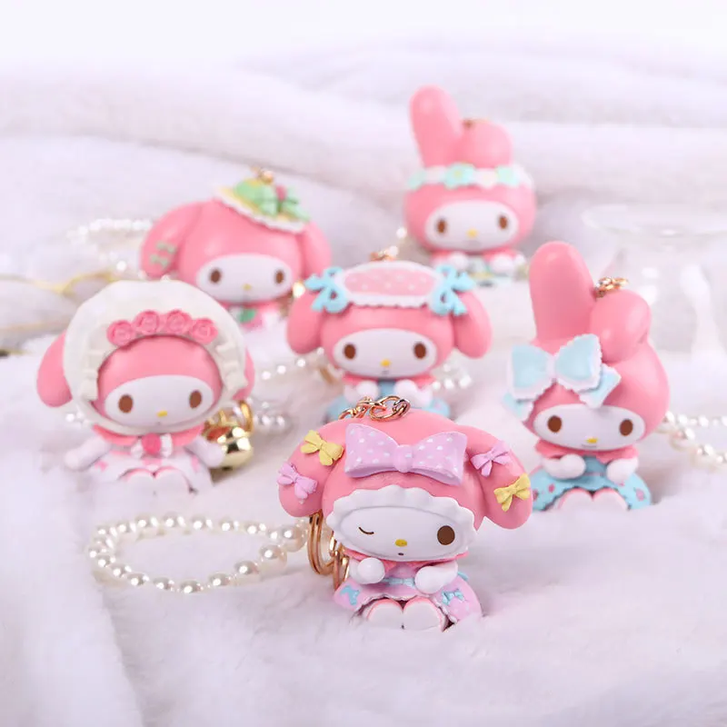 

6 шт./набор, брелки для ключей Sanrio с надписью «Моя Мелодия»