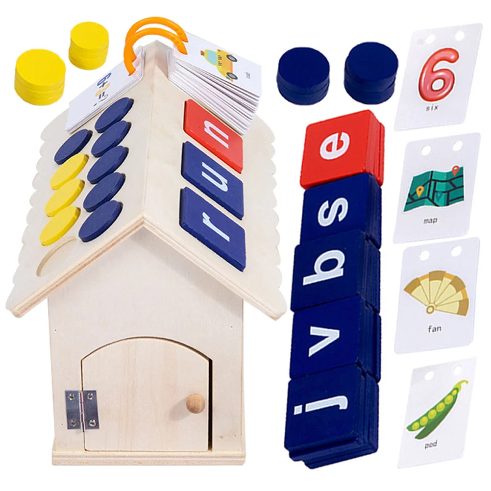 

Puzzle Word Spelling Toy Toddler Toys Toddlers Educational Flash Cards Wood English Words Blocks