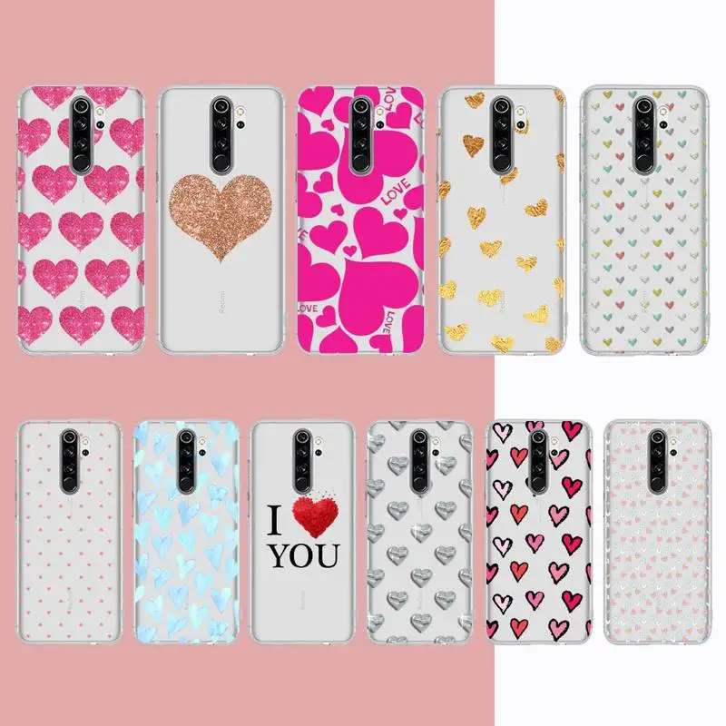 

Love Heart Phone Case for Samsung S20 S10 lite S21 plus for Redmi Note8 9pro for Huawei P20 Clear Case