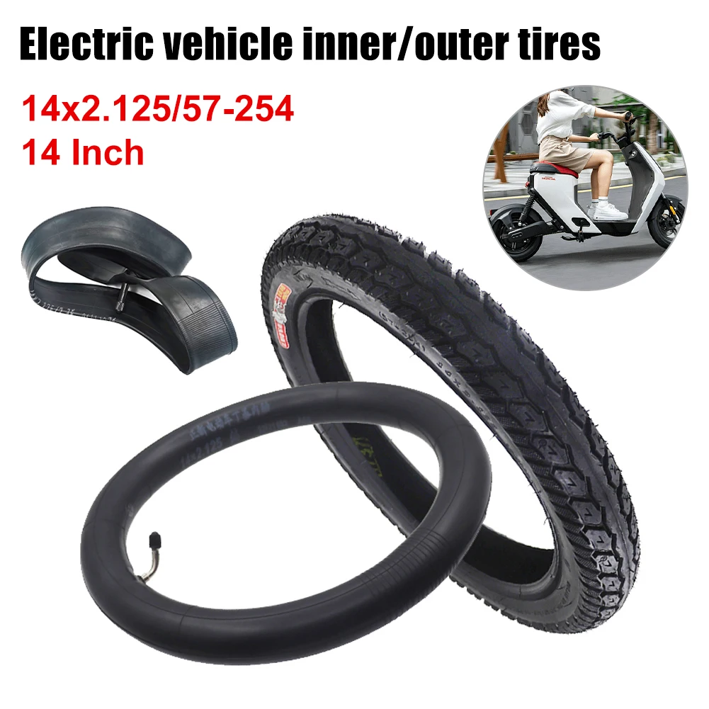 

14 Inch 14x2.125 57-254 Tire Inner Tube Pneumatic Rubber Tire Inner Tube for Electric Scooters Electric Bicycles Accessories