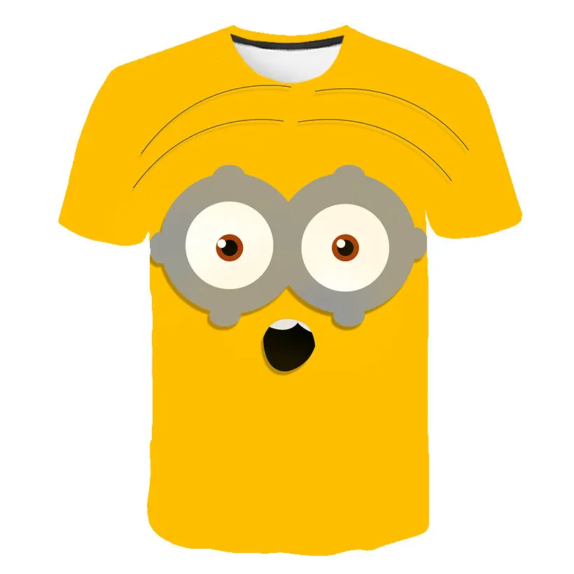 

Детская футболка, детская одежда с миньонами, универсальный топ с коротким рукавом для мальчиков и девочек с героями мультфильмов и аниме, м...