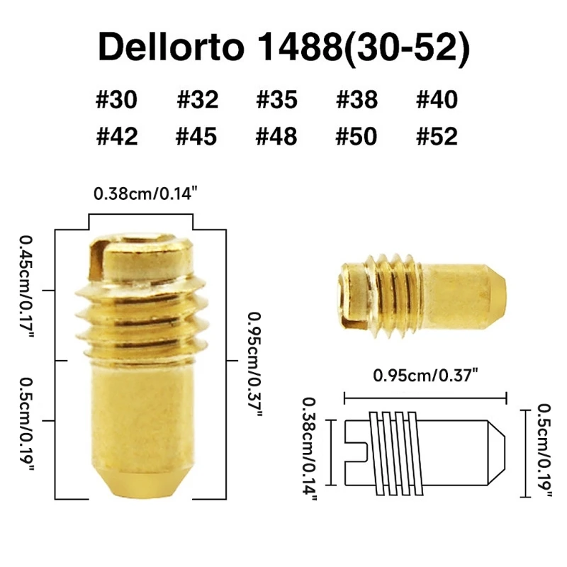 10 шт. форсунки карбюратора с резьбой для 1488 Dellorto PHBD MAMB UAUB PHBG замена #30-52 жиклеры