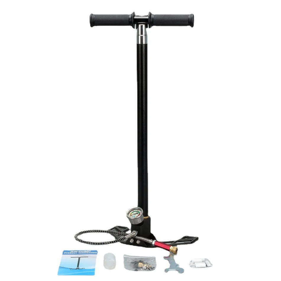 

NUOGE 30mpa 4500Psi 4 Stage PCP Hand Pump Air Compressor High Pressure 300bar Operated HPA Tank Hunting Car Bicycle Air Rifle