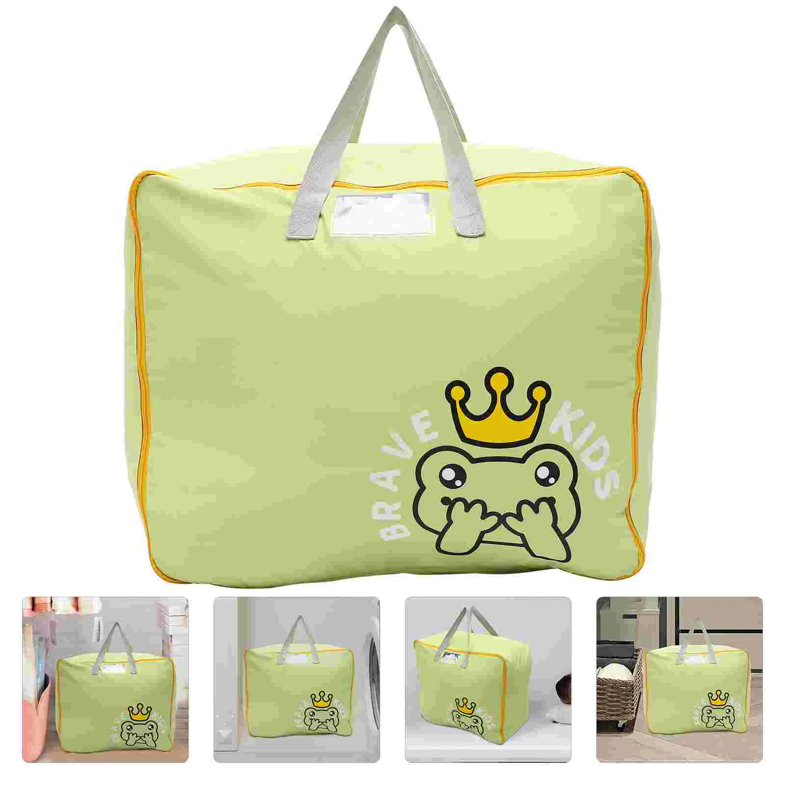 

Storage Quilt Bedding Organizer Clothes Container Blanket Large Fabric Closet Cloth Toys Sweater Capacity Handle Home Box