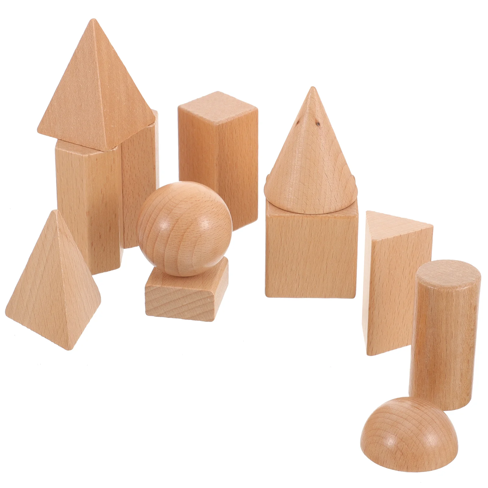 

Jojofuny Toys 1 Sets 3D Shapes Geometric Solids Wooden Geometric Shapes Math Manipulatives Geometry Set Geo Blocks Preschool