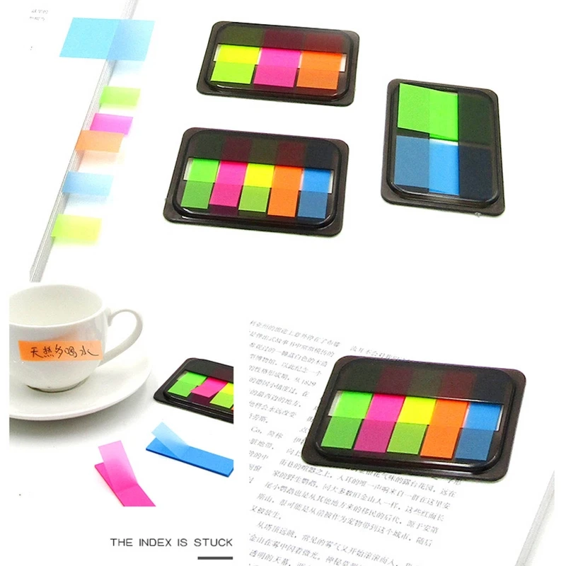 

Portable Index Labels Set with Storage Case Reading Stickers Bookmark File Label E8BE