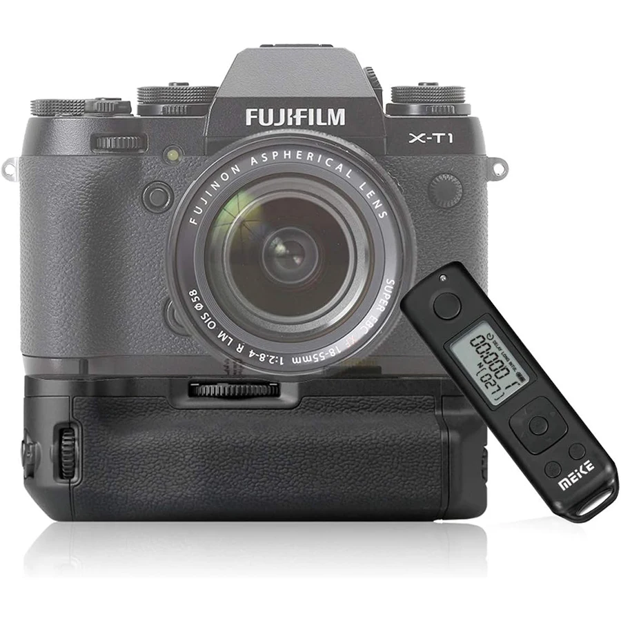 Фото Батарейная ручка Meike MK-XT1/XT2/XT3 Pro для FujiFilm X-T1/T2/T3, ЖК-экран и пульт дистанционного управления, совместимая с батареей NP-W126 №1