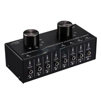 6 in 2 out or 2 in 6 out 3 5mm audio signal source selection selector switcher for speaker headphone with 2 volume knobs