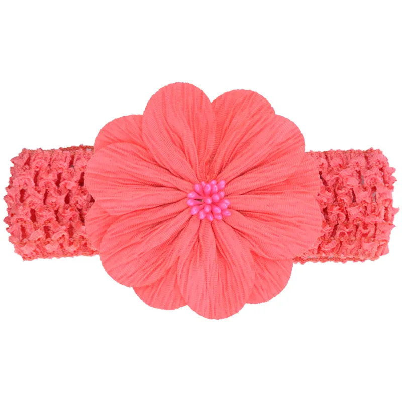 

FBE CDG Children's Hair Accessories Bark Pattern Ruffled Fabric Flower Knitted Silk Crochet Hairband Baby Headband