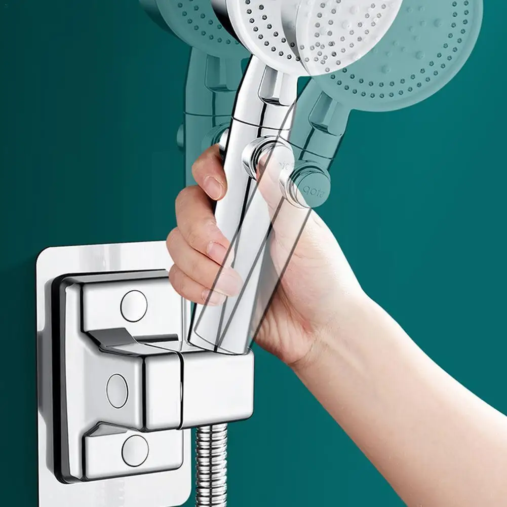 

1pcs Abs Adjustable Shower Holder Durable Water-resistant Wall Stand Mounted Accessories Shower Bracket Rotatable Bath J5u6