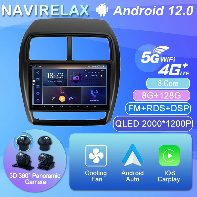 

Android 12 360 Camera Car Radio For Mitsubishi ASX 1 2016 - 2022 Player DSP Carplay Android Auto Stereo No 2 din DVD IPS