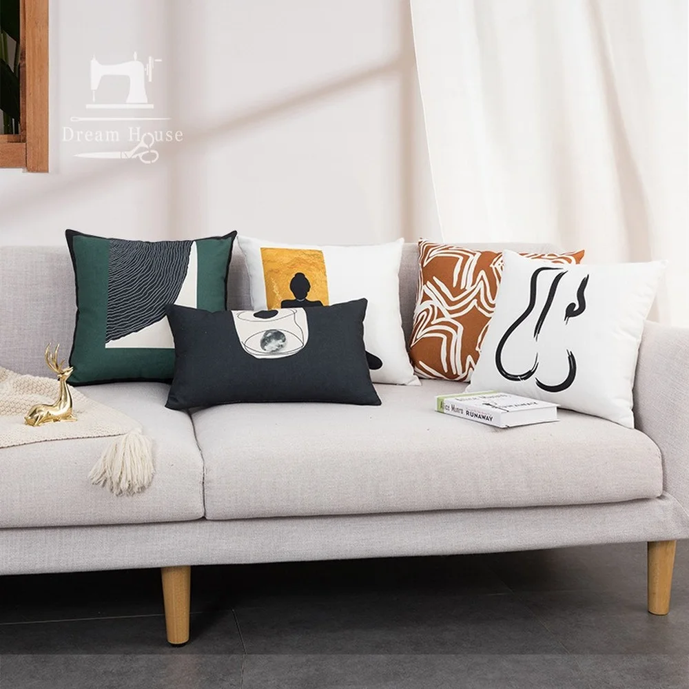 

45x45cm Modern Art Line Abstract Printing Pillowcase Cushion Covers Pillow Covers Decorative Pillowcases Cover Hugs Cases Home