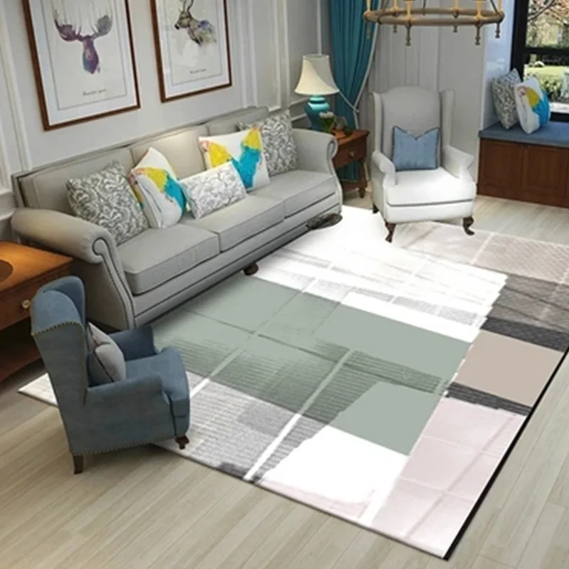 

Simple Nordic Style Carpet Decoration Bedroom Large Rugs for Living Room Home and Kitchen Soft Crystal Velvet Coffee Tables Mats