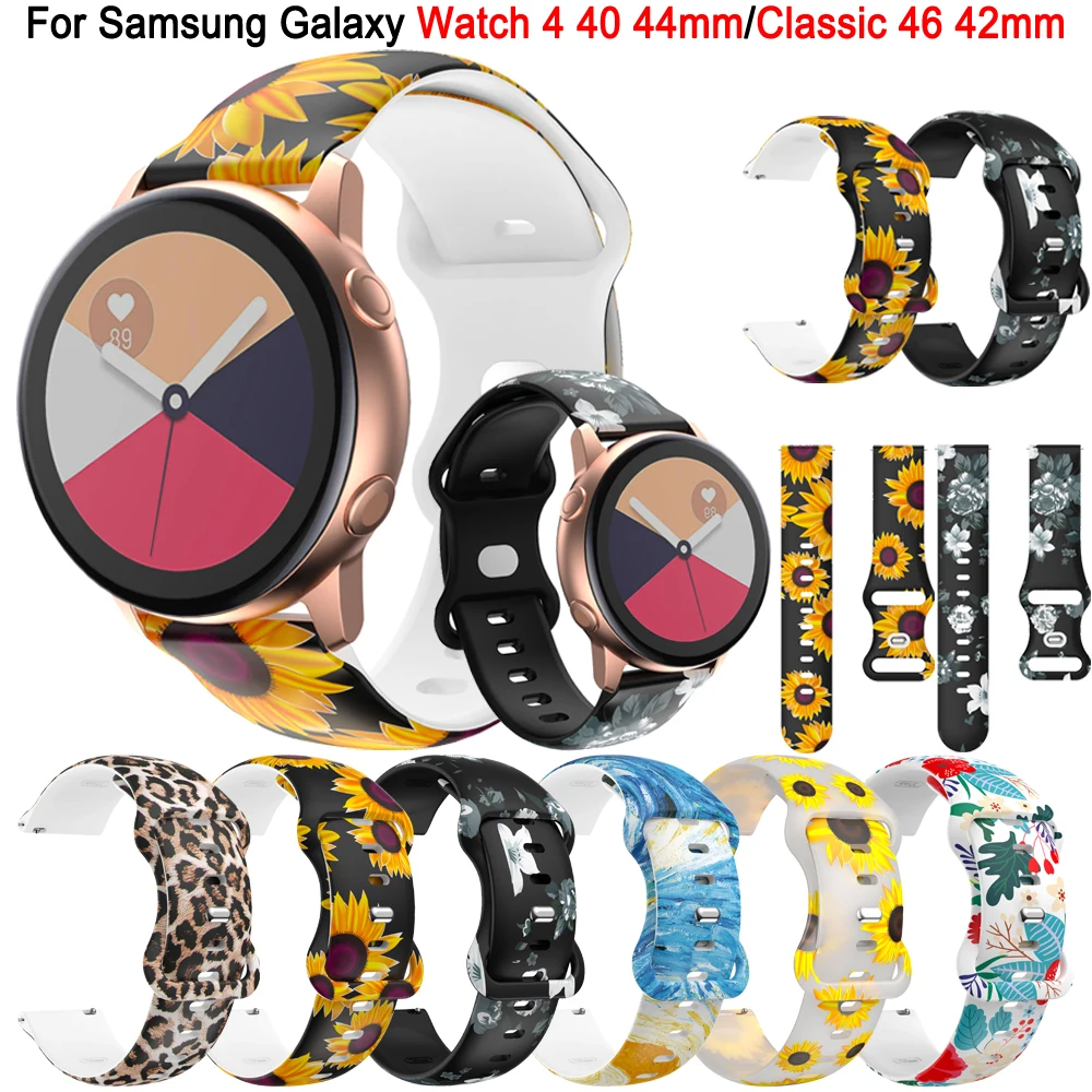 

Ремешок силиконовый 20 мм для смарт-часов Samsung Galaxy Watch 4 Classic 46 42 мм