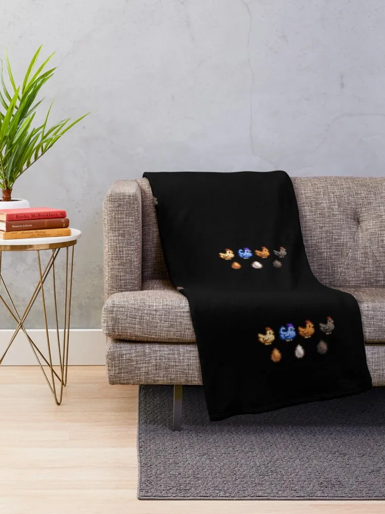 Stardew Valley Chicken Pixel Art Набор одеял для диванов Мягкие клетчатые фланелевые теплые