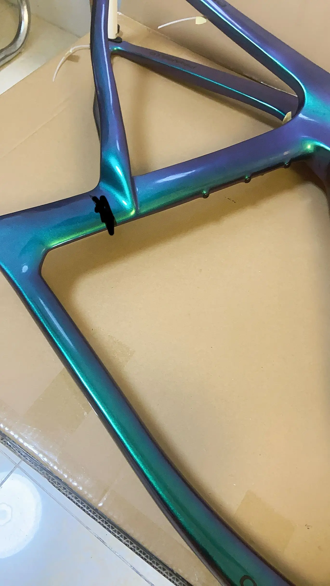 

1k T1000 road bike carbon frameset chameleon color cycling frame 430-575mm disc carbon bike frame+seatpost+handlebar in stock