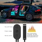 Подсветка салона автомобиля с Bluetooth, управление через приложение, комплект подсветки, RGB Светодиодная лента для легковых и грузовых автомобилей
