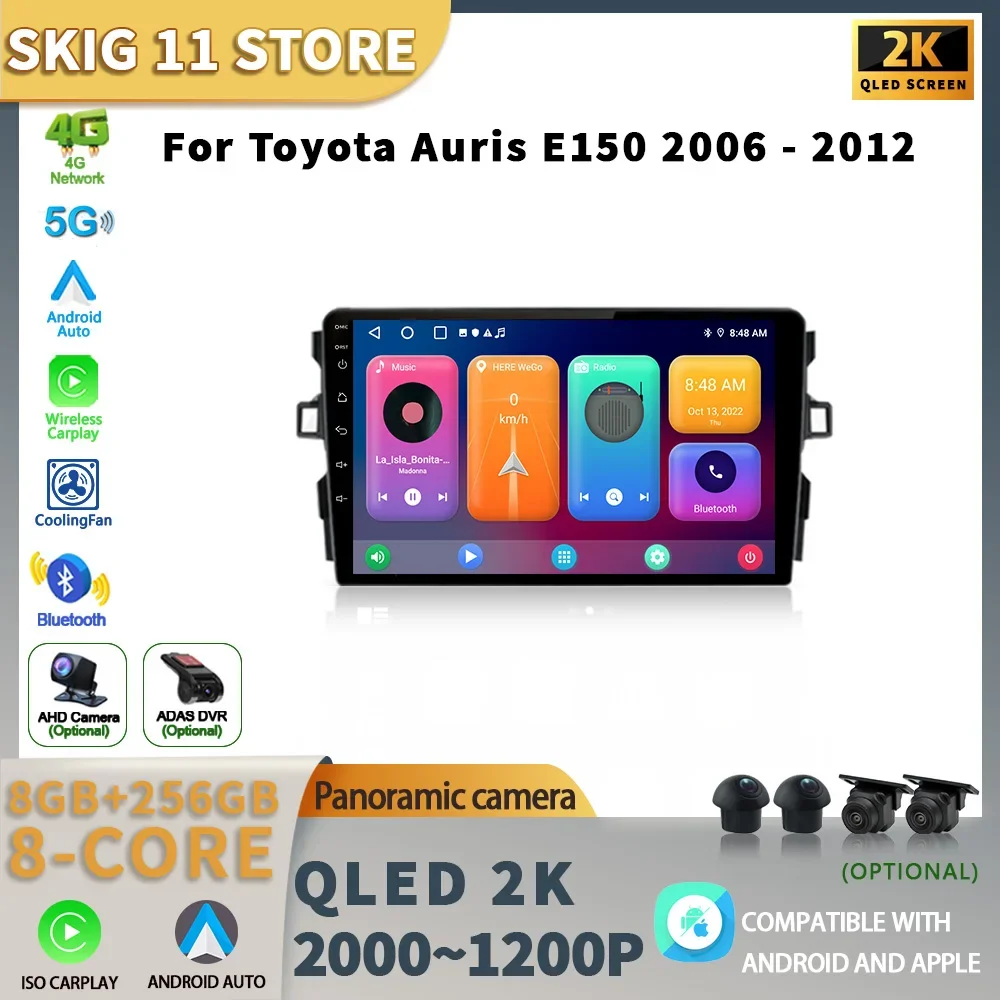 Автомобильный радиоприемник для Toyota Auris E150 2006-2012 мультимедийный GPS-навигатор Android