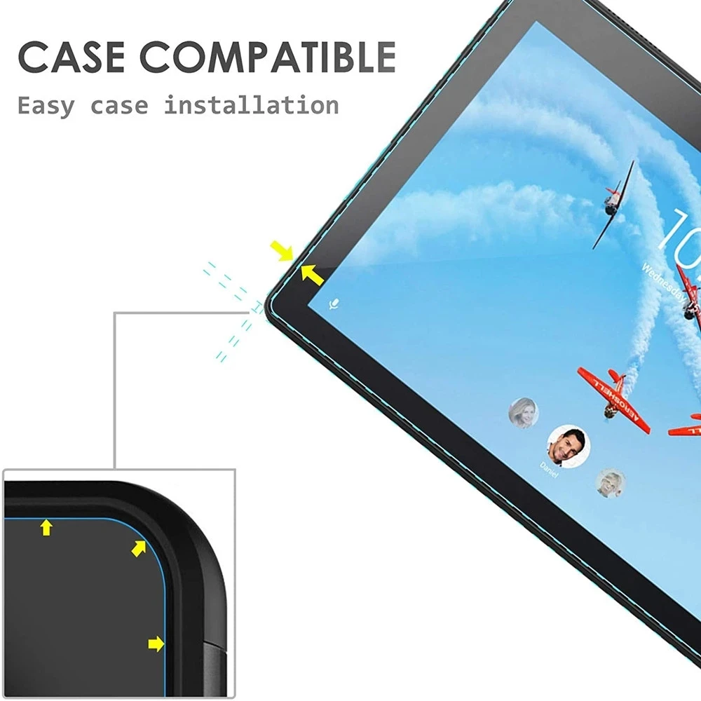 (2 упаковки) Закаленное стекло для Lenovo Tab P10 ТБ X705L/X705F/X705M полная защита экрана от