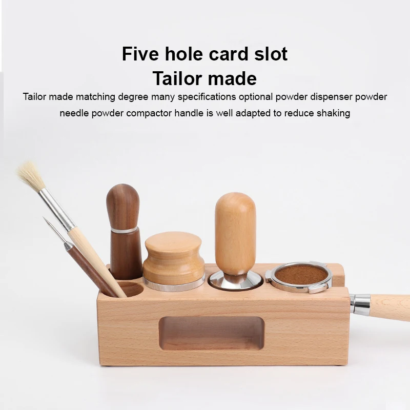 

Coffee Press Holder Handle Holder Solid Wood Powder Hammer Cloth Powderer 58 Powder Presser 51mm Coffee Machine Handle Base
