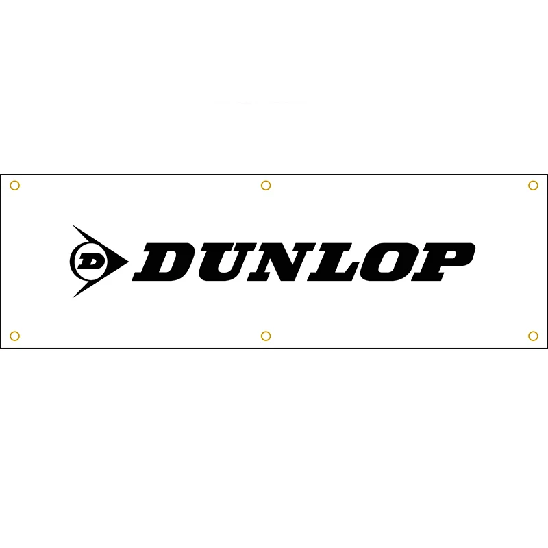 

130GSM 150D полиэстер шины Dunlop Banner 1,5*5 футов (45*150 см) рекламный декоративный флаг гоночного автомобиля yhx327