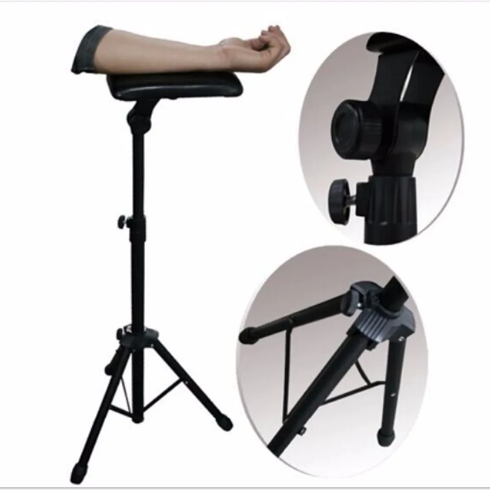 Demir dövme kol bacak dayanağı standı taşınabilir tam ayarlanabilir sandalye dövme stüdyosu çalışma kaynağı yatak dışkı 65-125cm