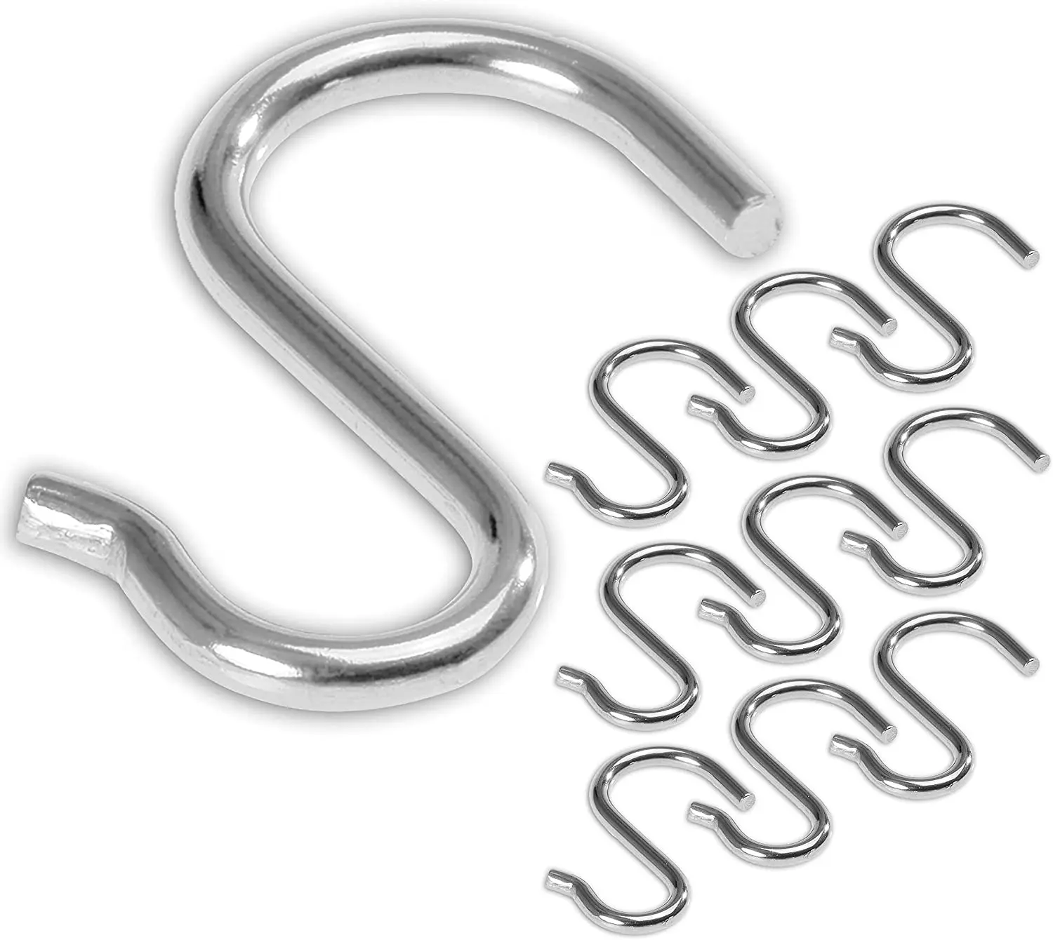 

Stainless Steel Hooks, Set Of 10 S-Shaped Metal Hooks Made In Germany - Small Hooks Create Space And Order In All Kitchens And W