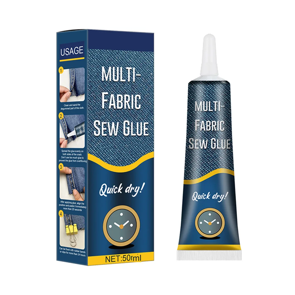 

50ml Instant Liquid Fabric Sew Glue Quick Bonding Fast Dry Leather Sewing Reinforcing Adhesive Glue For All Fabric Clothes Denim