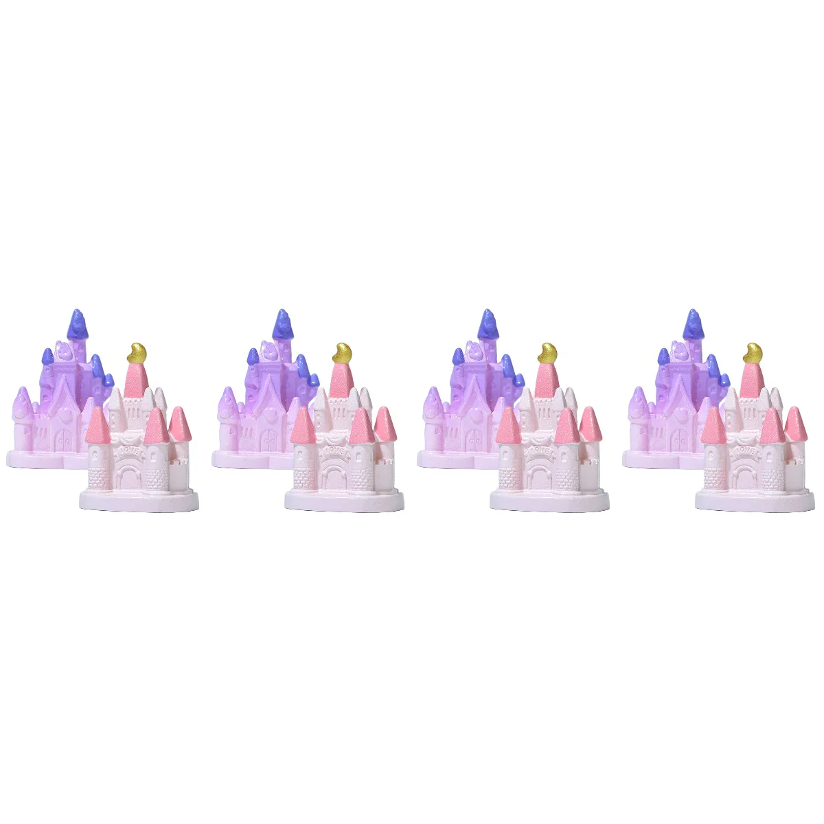 

8 Landscape Castle Statue Miniature Pond Lawn Garden Ornament Figurines