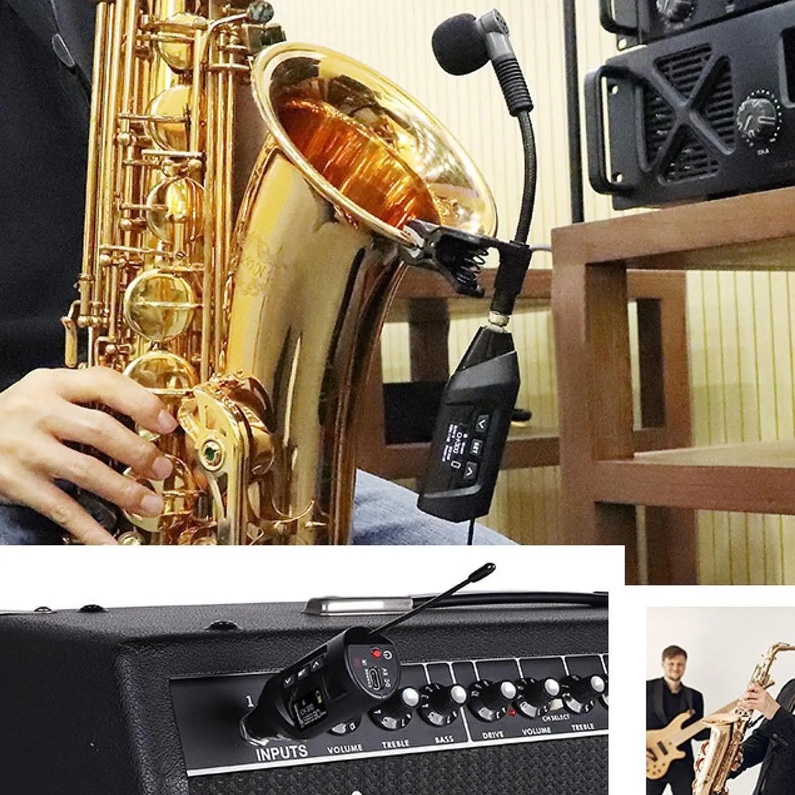 Беспроводной Sax Mic TR15 с шумоподавлением и зажимом для скрипки концертов пения