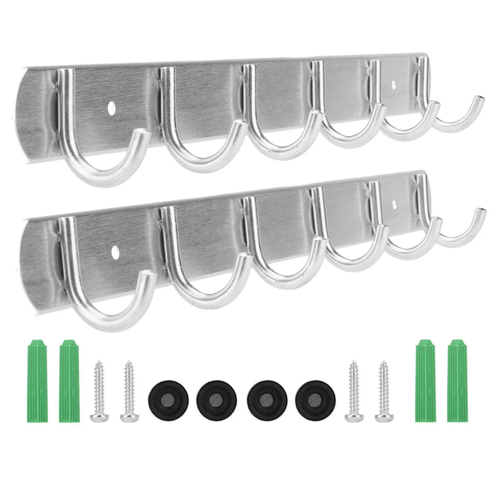 

12 Hooks Wall Mount Key Bag Towel Coat Robe Hat Clothes Rack Hanger Holder