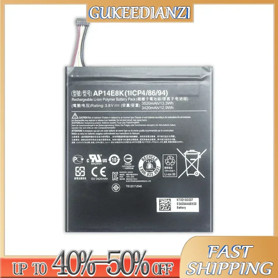 Сменный аккумулятор для мобильного телефона Acer Iconia One 7 B1-750 AP14E8K 3520 мАч