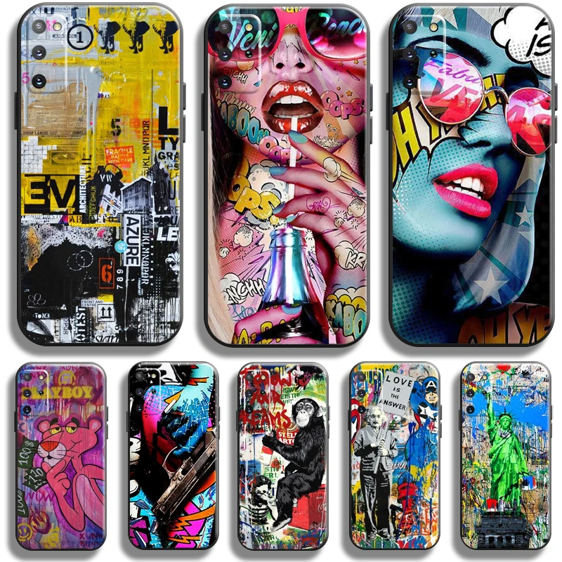 

Street Graffiti Oil Painting For Samsung Galaxy S21 S20 FE Ultra S21 S20 Plus 5G Phone Case Carcasa Silicone Cover Coque Soft