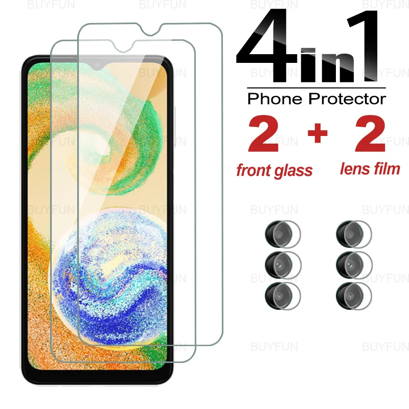 

4in1 Tempered Screen Glass For Samsung A04s A04 A01 Core A02s A03s A03core A10 A10s A11 A12 A13 4G 5G A20 A20s Camera Lens Film