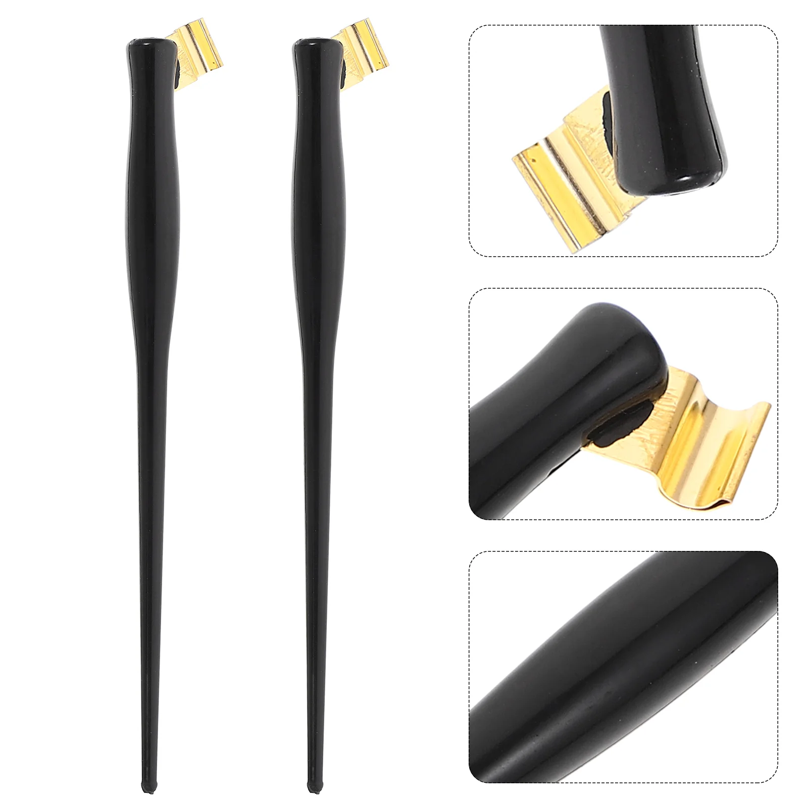 

2 Pcs Ink Pen Holders Nib Calligraphy Dip Water Aluminum Alloy Drawing Pens Supply
