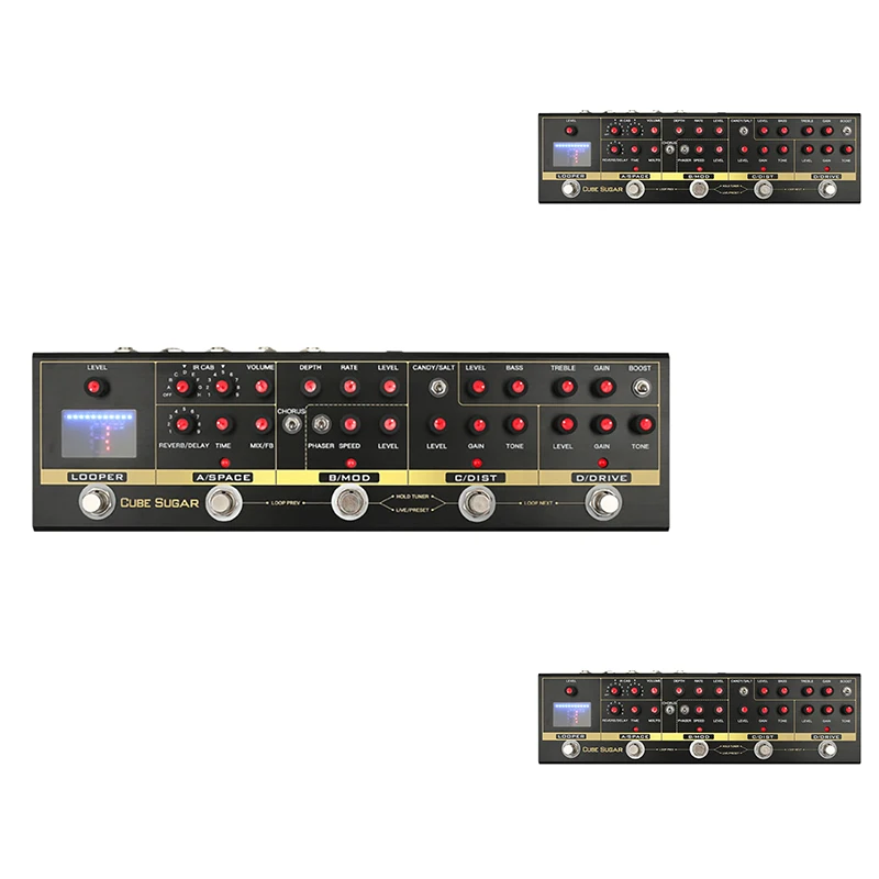

Педаль для гитары M-VAVE CUBE SUGAR, с 72 ИК-шкафами, имитация 9 петель, тюнер, усиление, оверпогружение, искажение, хор