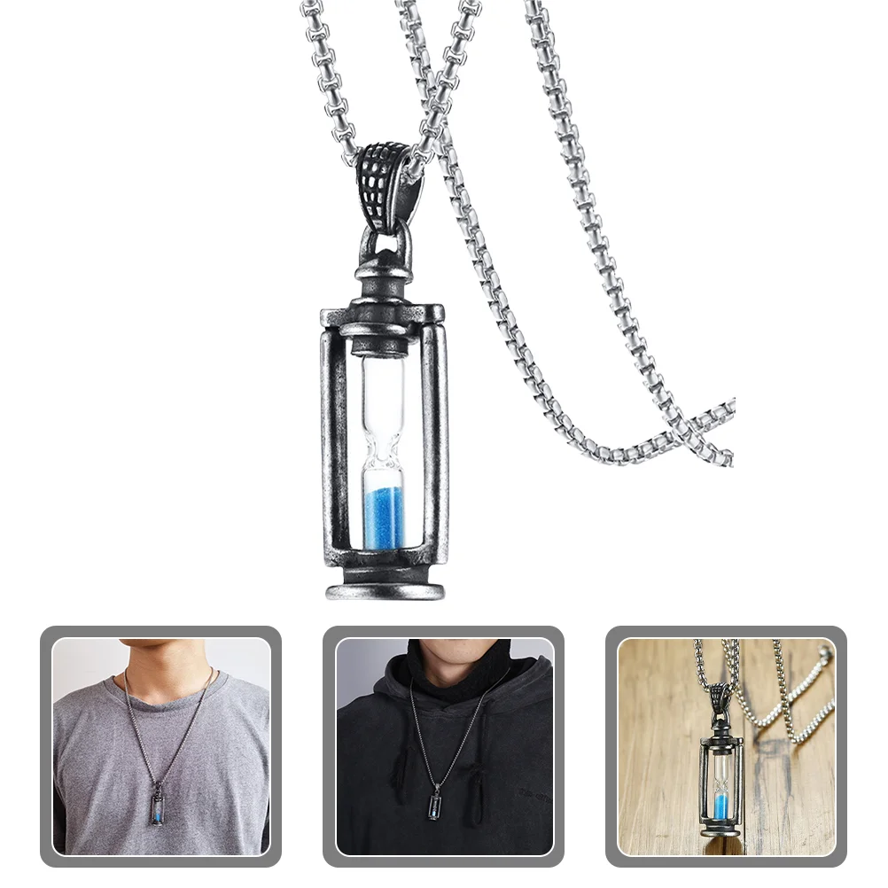 

Accessories Sandglass Necklace Men Hourglass Para Hombres Timer Pendant