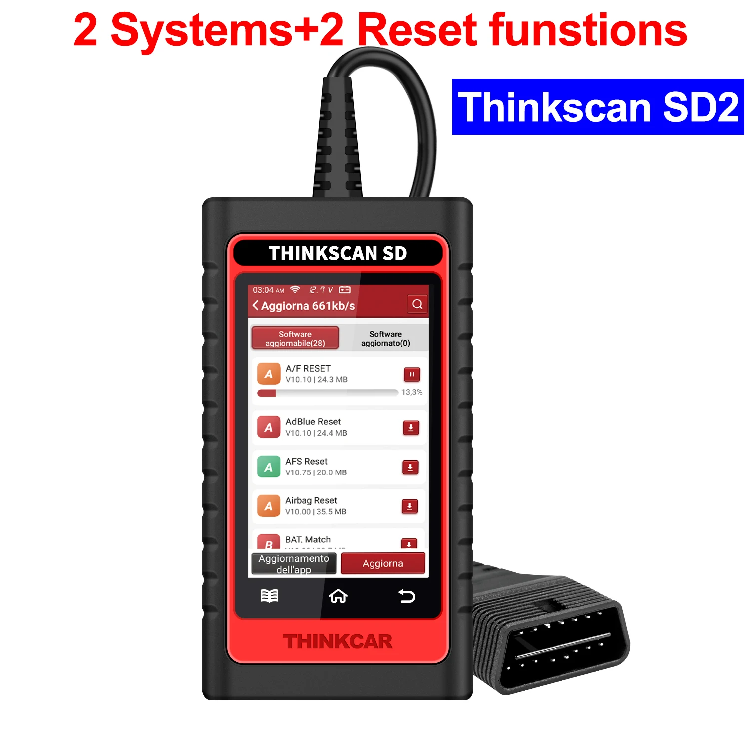 

THINKCAR Thinkscan SD2 OBD2 Scanner Resets Full System Car Diagnostic Tool Code Reader Professional Scanner Tool