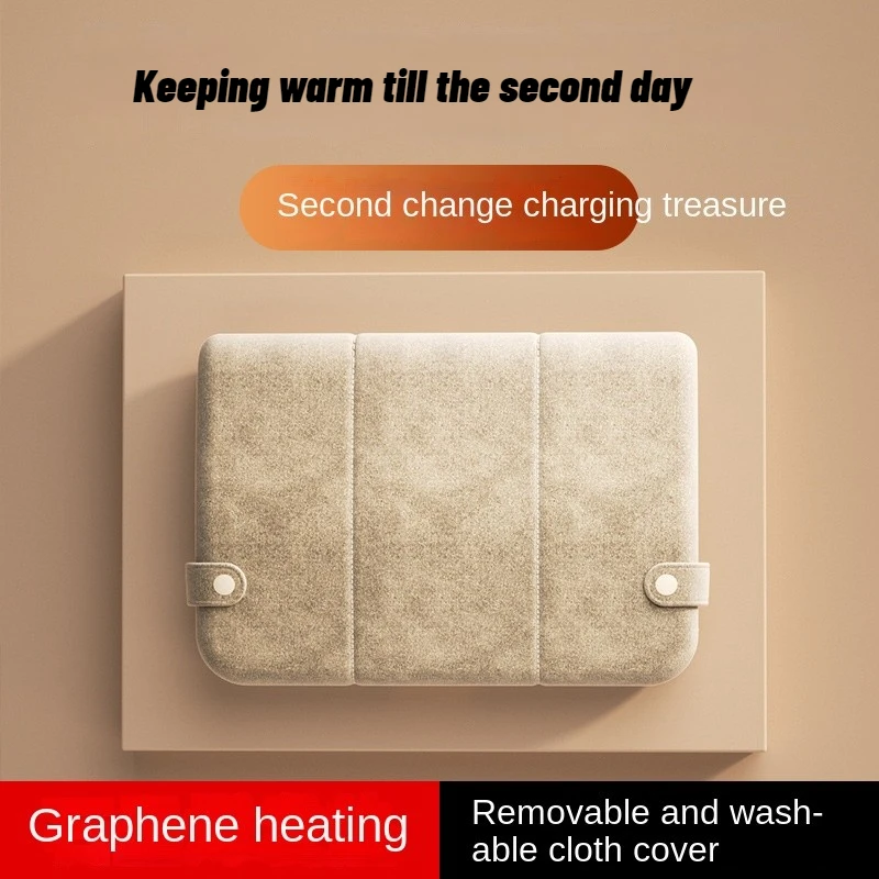 

Грелка для рук два в одном, Графеновый обогреватель для рук, внешний аккумулятор, цифровой дисплей, плюшевый мешок для горячей воды