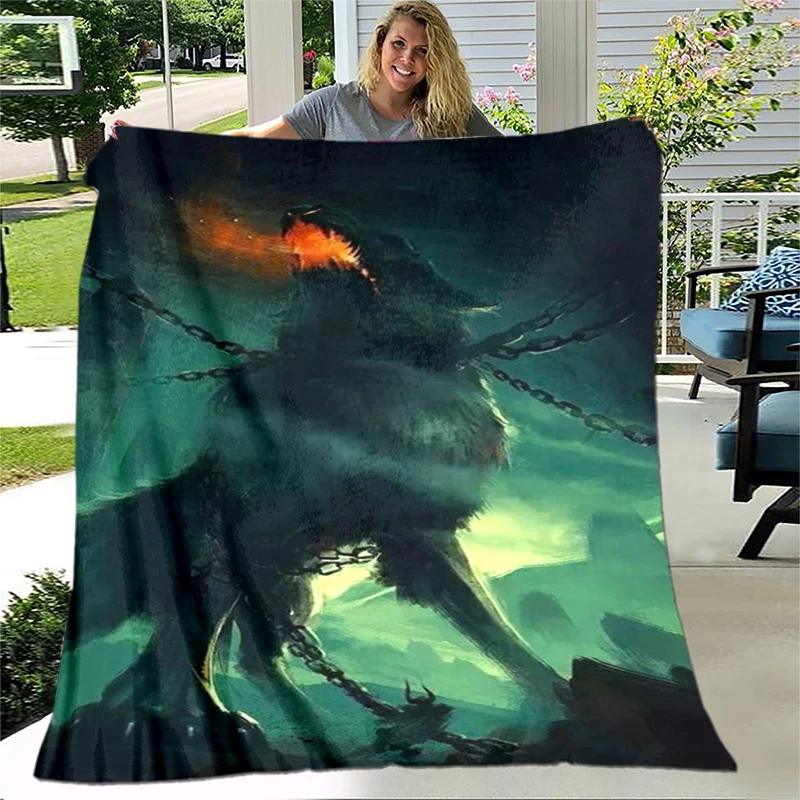 

Art Fantasy Wolf Soft Plush Throwing Cartoon Picnic Blankets Modern Flannel Blanket Gedruckt Bettdecke Geschenk Gift Sofa Bed